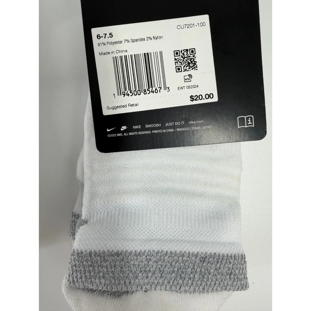 6 Pairs Nike Spark Cushioned No-Show Running Socks Men's‎ 6-7.5 / Women's 7.5-9